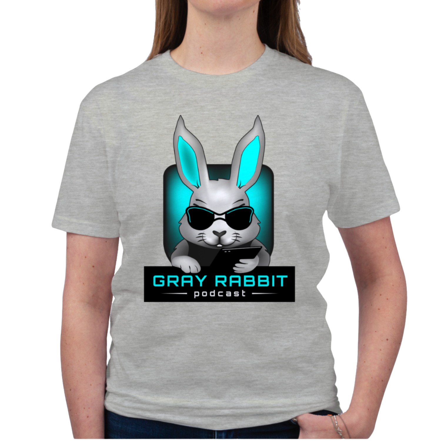Gray Rabbit Podcast T-Shirt (Gray) - Image 3
