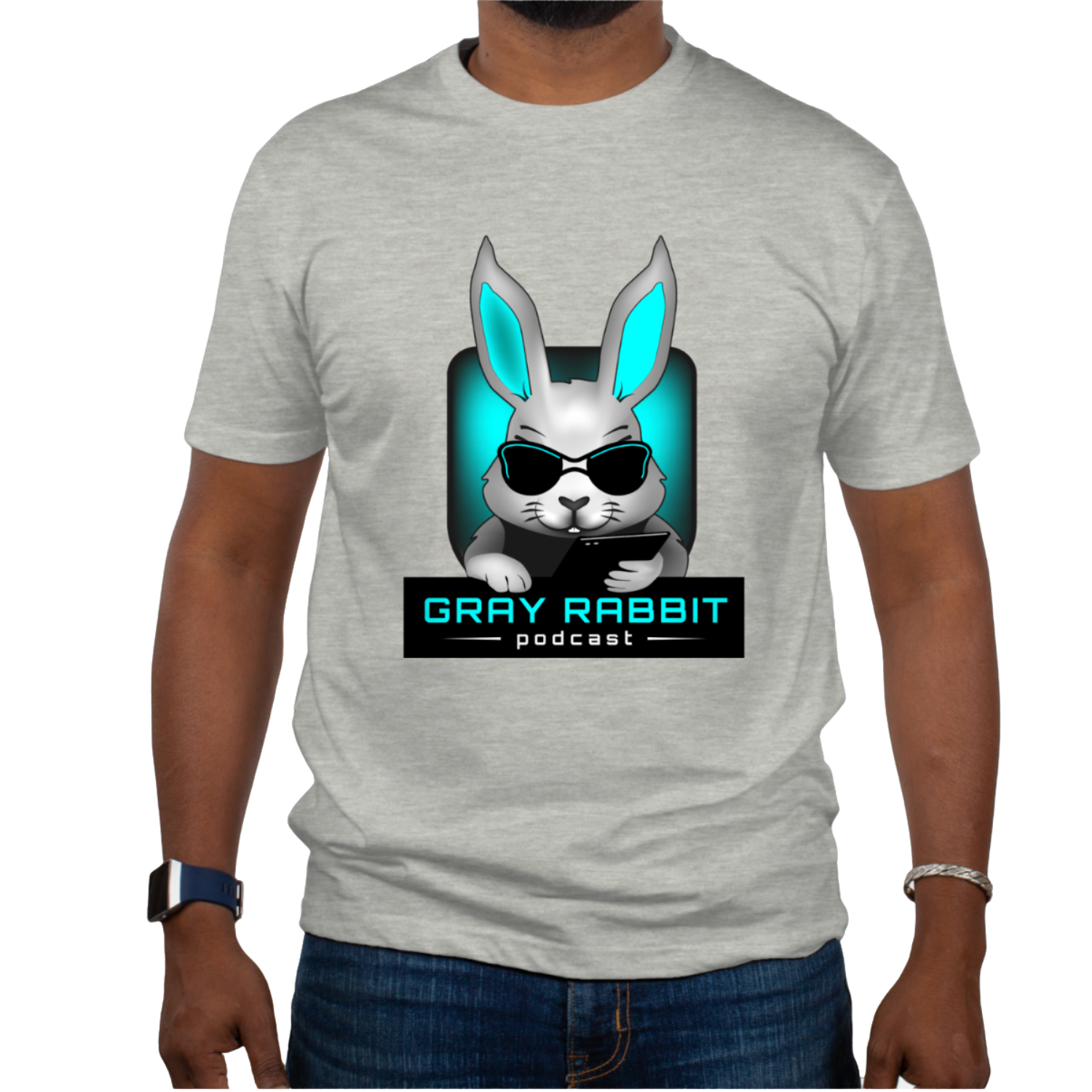 Gray Rabbit Podcast T-Shirt (Gray) - Image 2